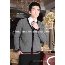 men's V neck cardigan sweater/ 100% pure Cashmere